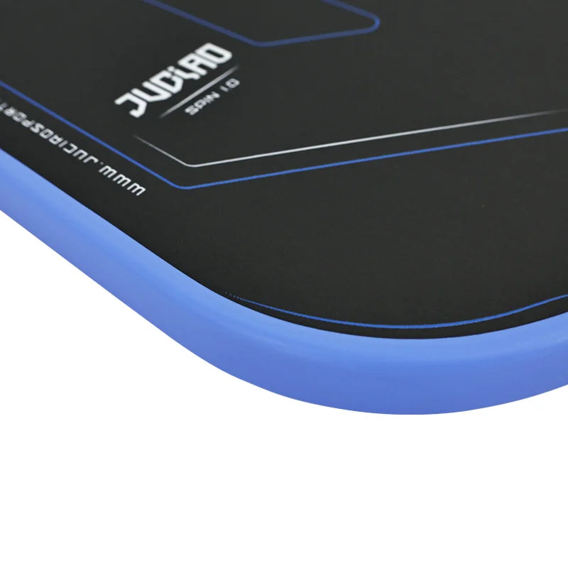 Black and blue gaming mouse pad with 'Judia' branding on a white background