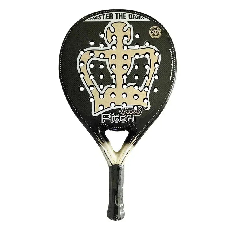 Pickleball paddle with brand logo on a white background