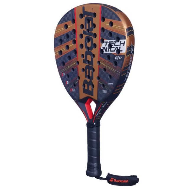 Babolat tennis racket with a white background
