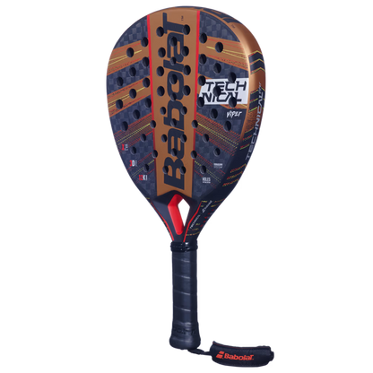 Babolat tennis racket with a white background