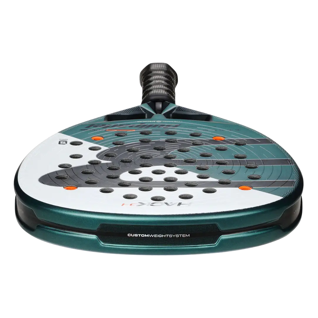 Paddle with a custom weight system on a white background