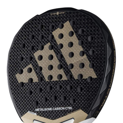 Adidas metalbone carbon CTRL pad with black and beige design on a white background