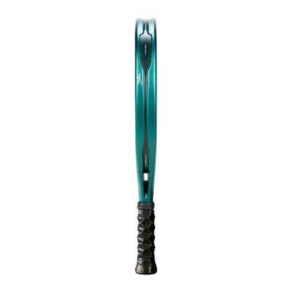 Teal and black baseball bat on a white background