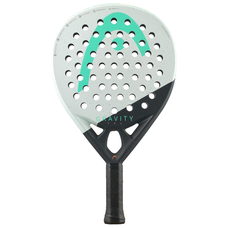 Paddle racket with a black and green design on a white background