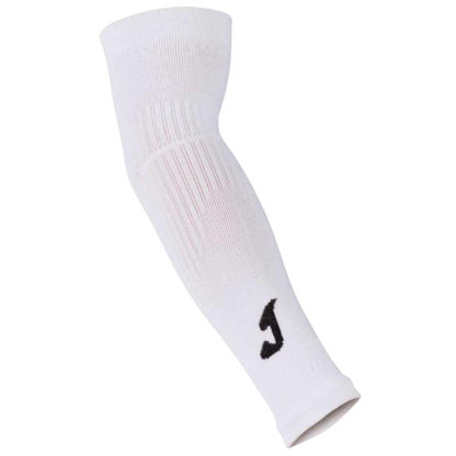 White elbow pad with a black logo on a white background