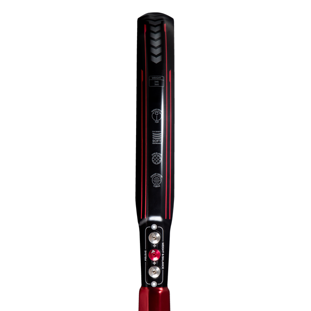 Black and red hair straightener on a white background