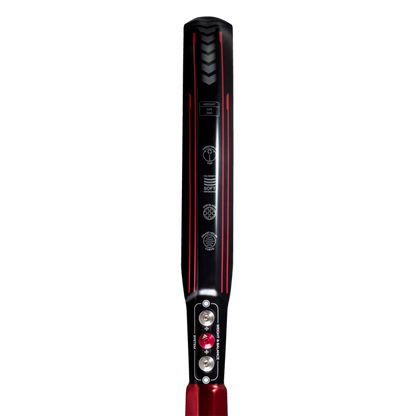 Black and red hair straightener on a white background
