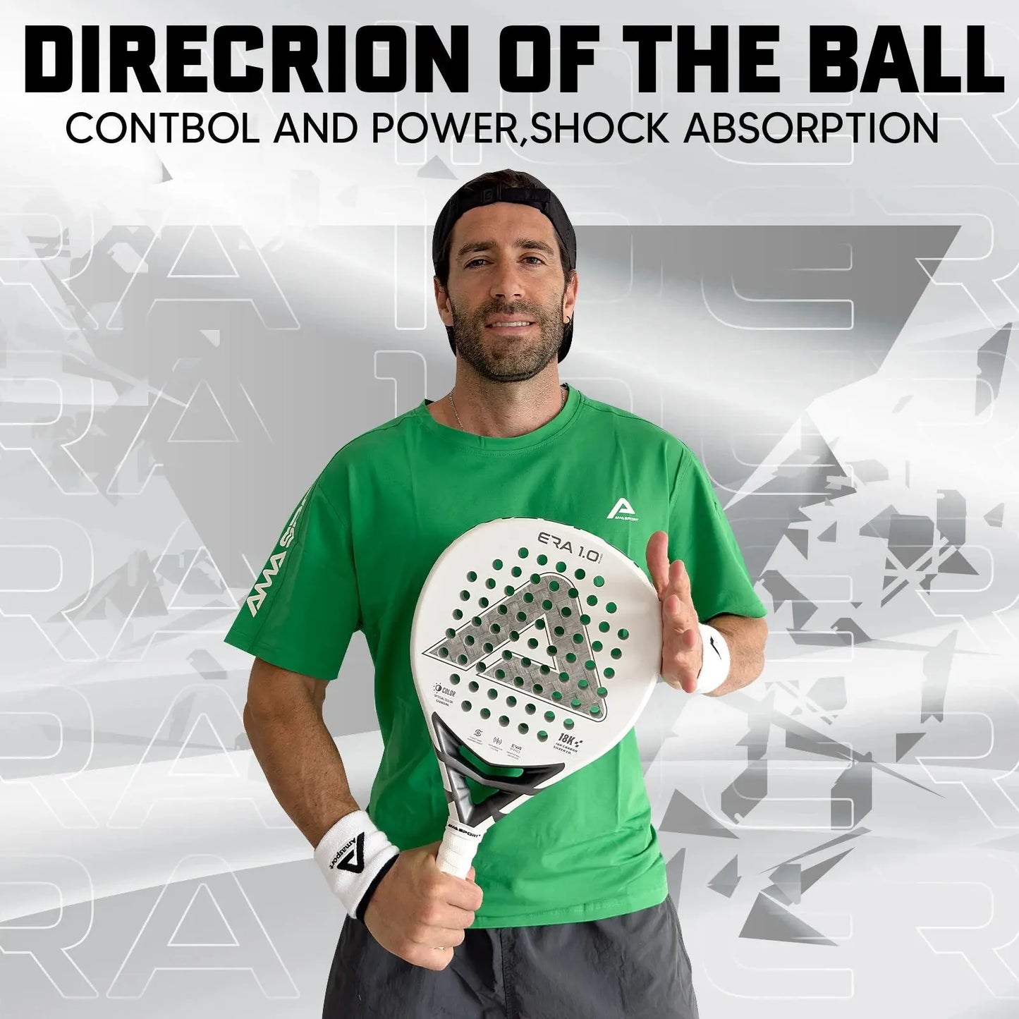 AMASport 18k 3d Carbon Fibre surface Ace Padel Gear