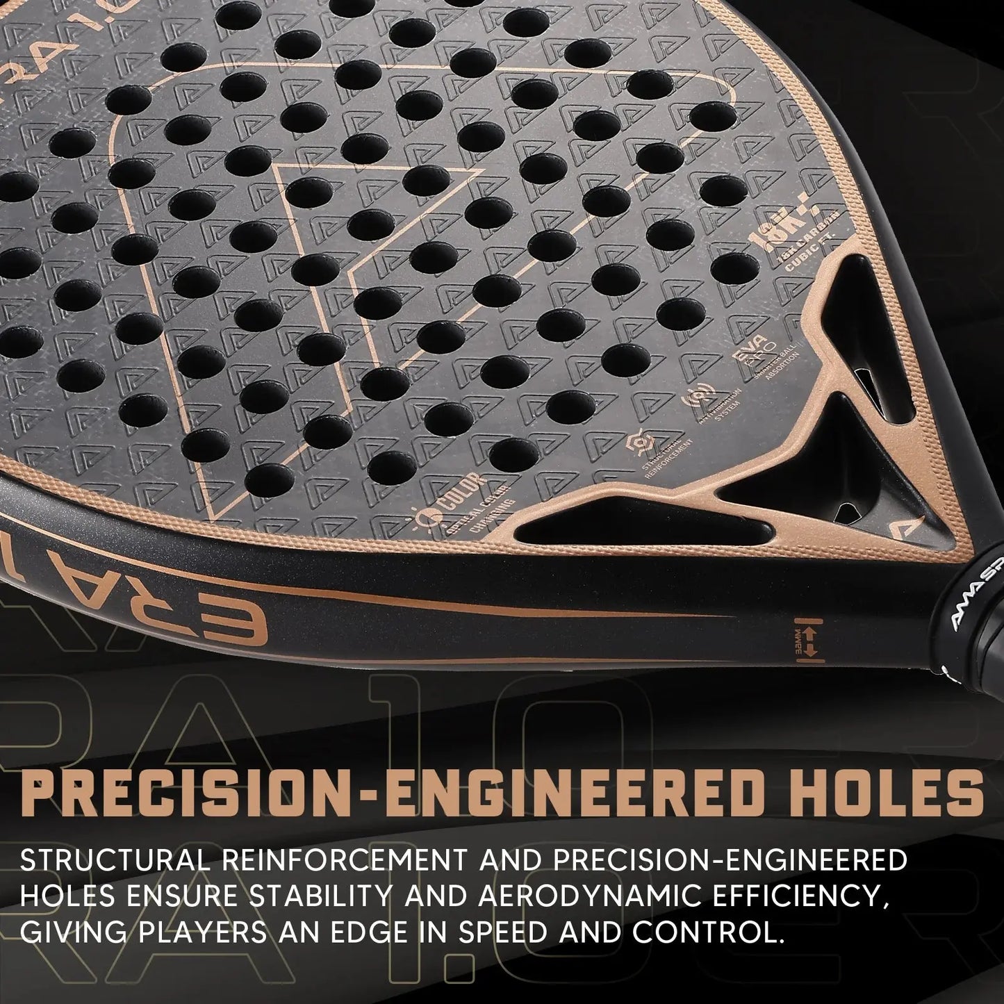 AMASPORT 18K Carbon Cubic Padel Racket: Expert Control, Explosive Power. Ace Padel Gear