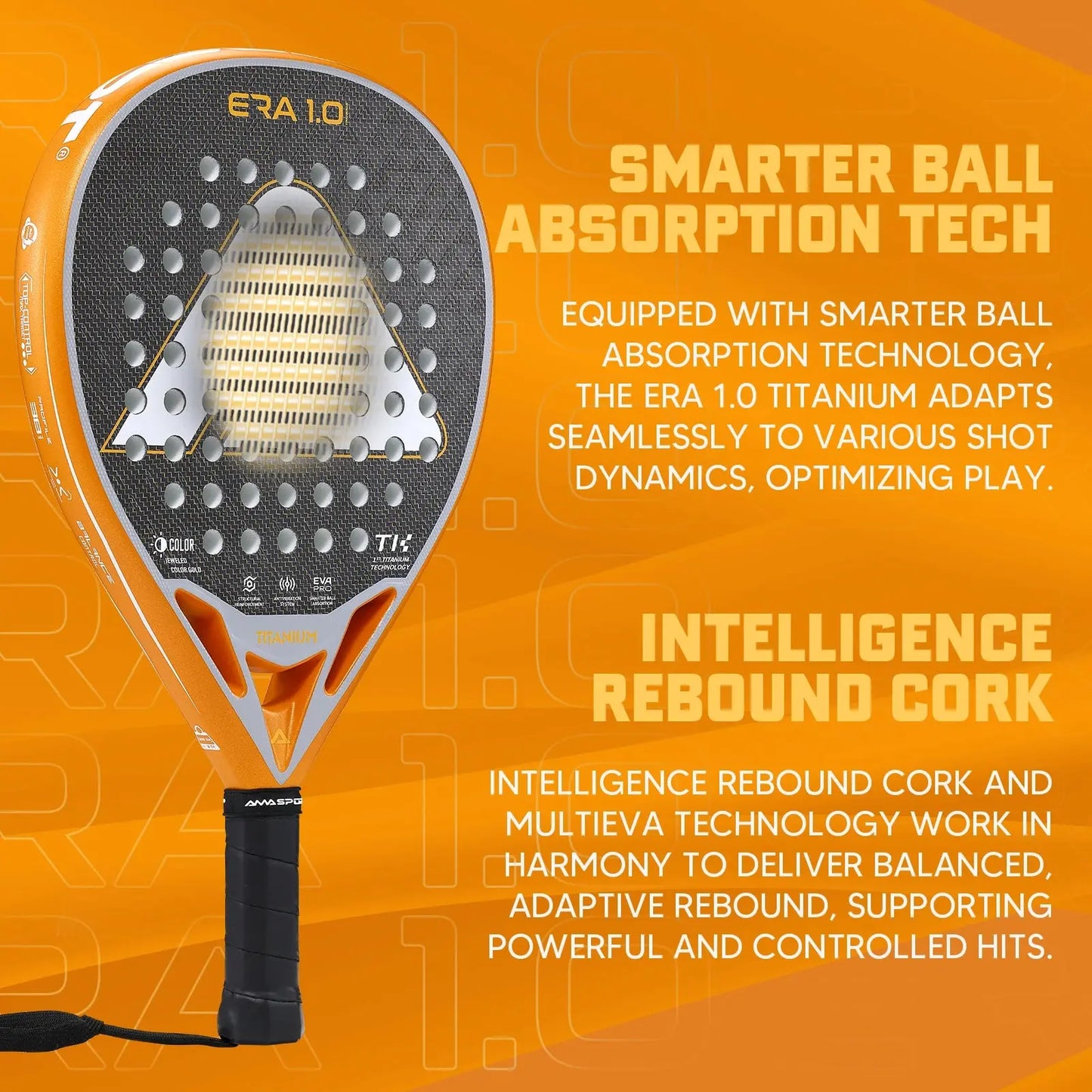 AMA SPORT 1St Titanium Gold Padel Rackets Ace Padel Gear