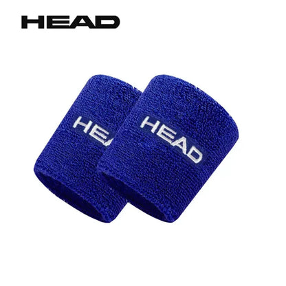 Two blue sweatbands with 'HEAD' logo on a white background