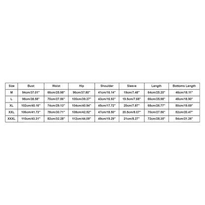 Measurement chart for clothing sizes with various dimensions listed.