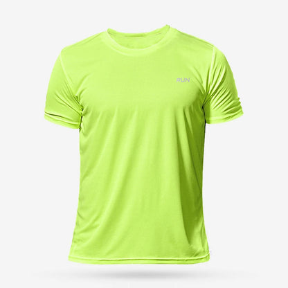 Lime green t-shirt with 'Sun' branding on a white background