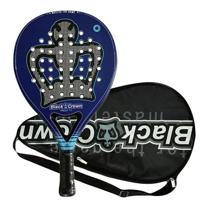 Blue paddle with black carrying case on a white background