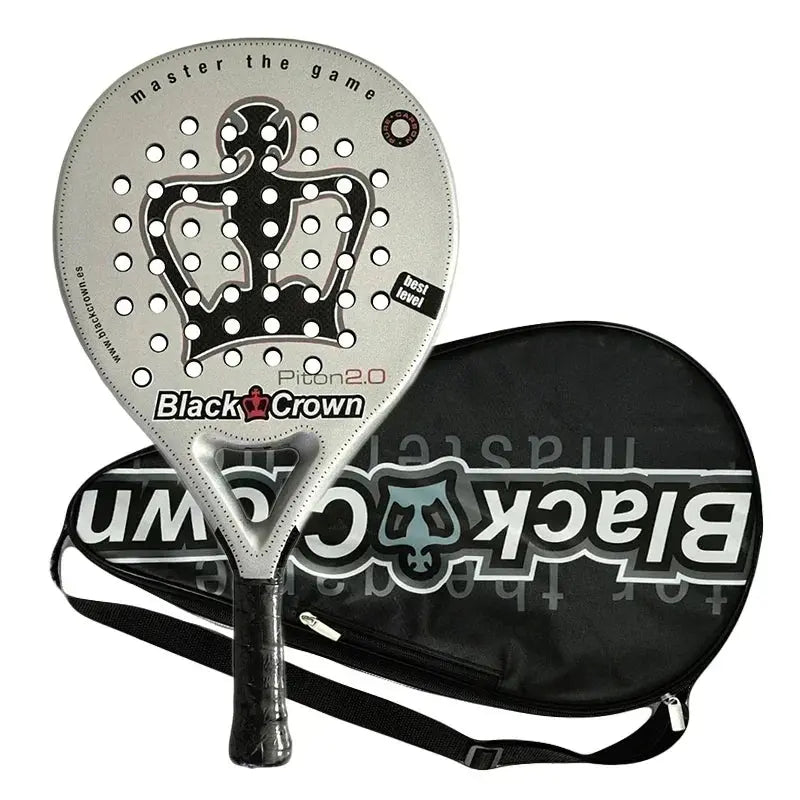 Pickleball paddle with Black Crown branding and carrying case on a white background