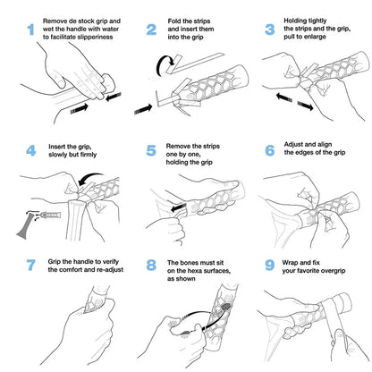 Step-by-step guide on how to wrap a handle grip with strips