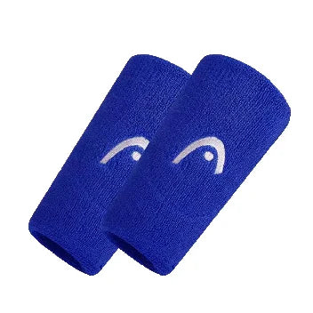 Two blue wristbands with a logo on a white background