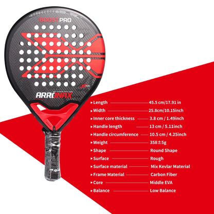 ARRONAX 2024 Padel Racket - Carbon Fiber Soft EVA Face Ace Padel Gear