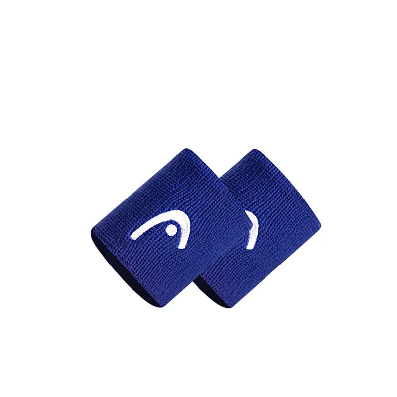 Two blue wristbands with a logo on a white background