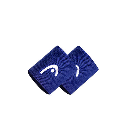 Two blue wristbands with a logo on a white background