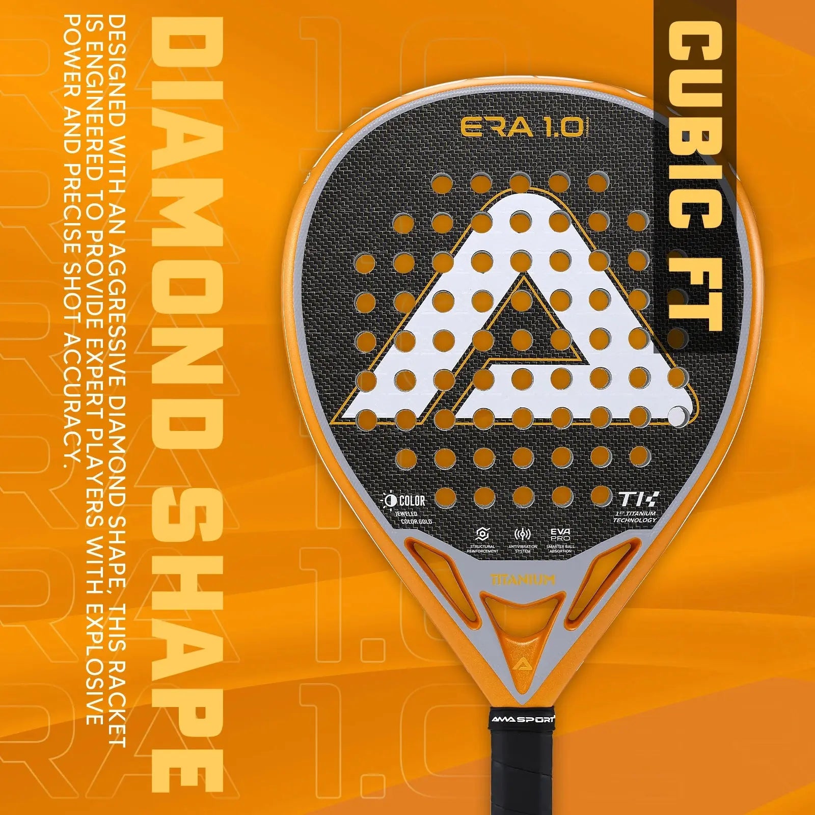 AMA SPORT 1St Titanium Gold Padel Rackets Ace Padel Gear