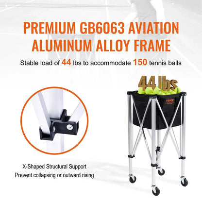 150-180 Ball Capacity Foldable Cart with Wheels - Easy Transport Ace Padel Gear