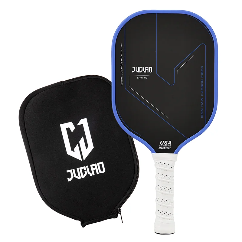 Pickleball paddle with black case on a white background