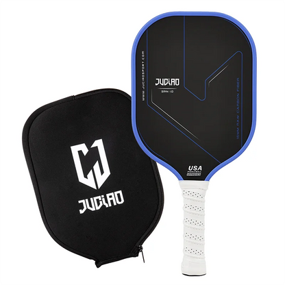 Pickleball paddle with black case on a white background