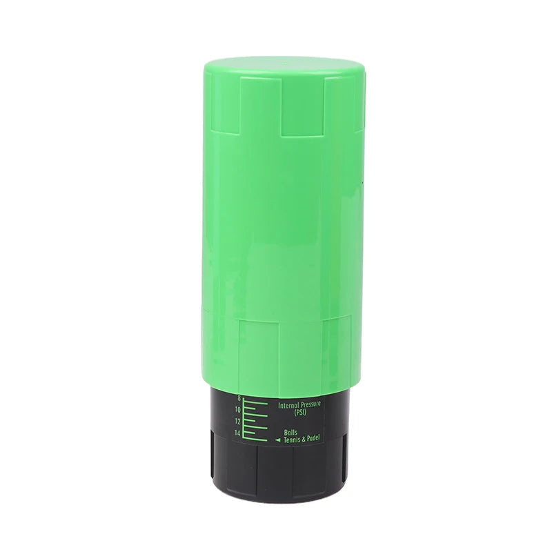 Green and black pressure gauge on a white background
