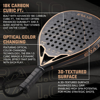 AMASPORT 18K Carbon Cubic Padel Racket: Expert Control, Explosive Power. Ace Padel Gear
