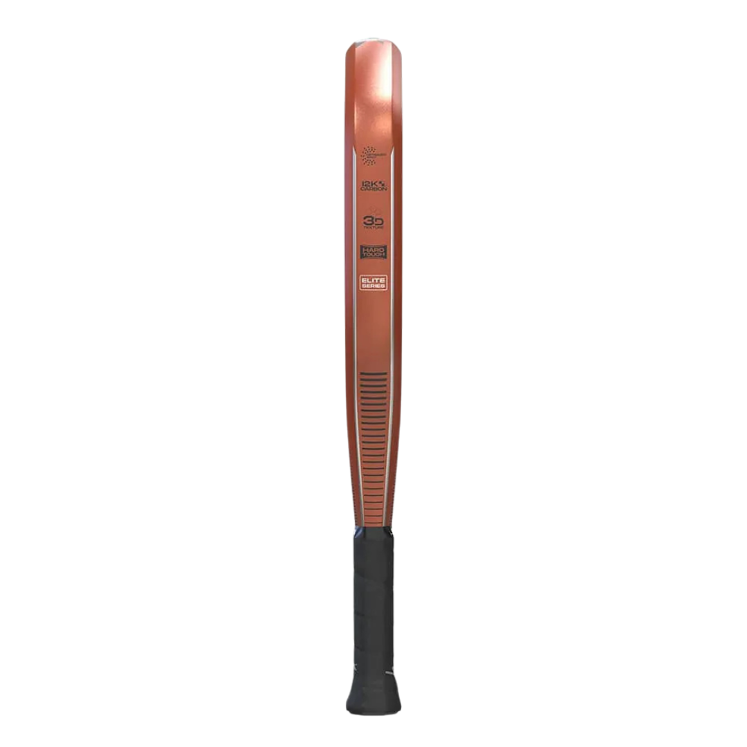 Baseball bat with a brown wooden head and black handle on a white background