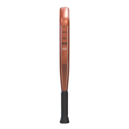Baseball bat with a brown wooden head and black handle on a white background