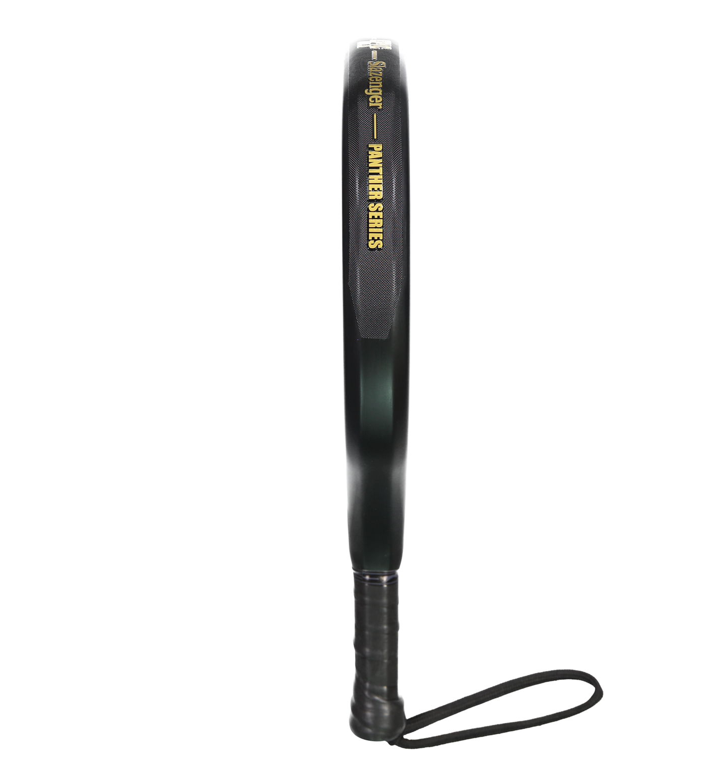 Black baton with visible branding on a white background
