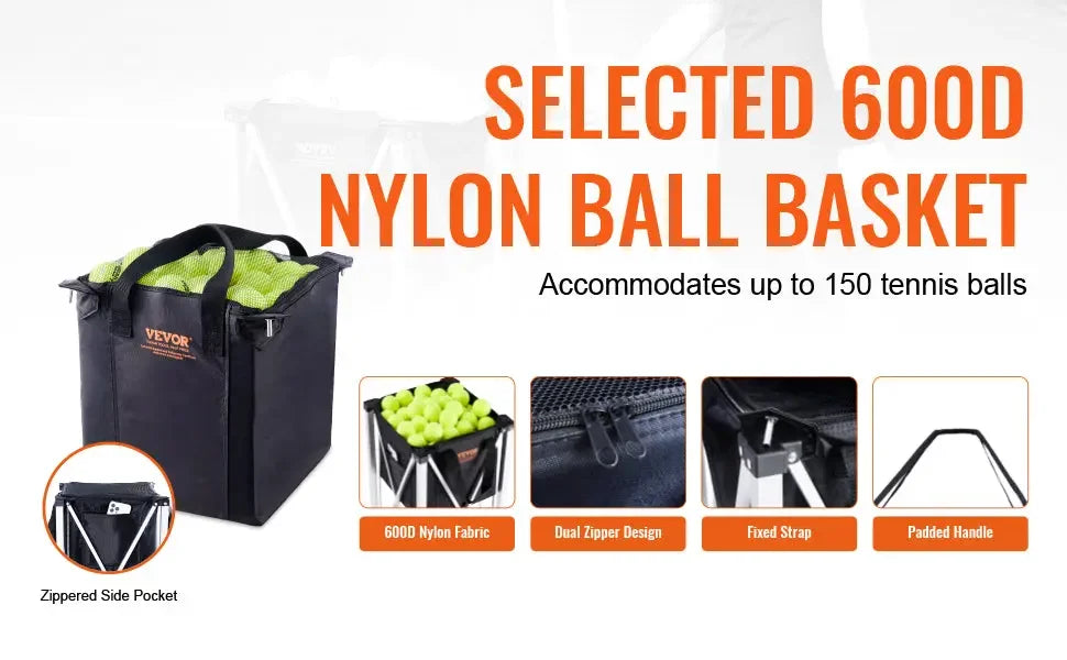 150-180 Ball Capacity Foldable Cart with Wheels - Easy Transport Ace Padel Gear